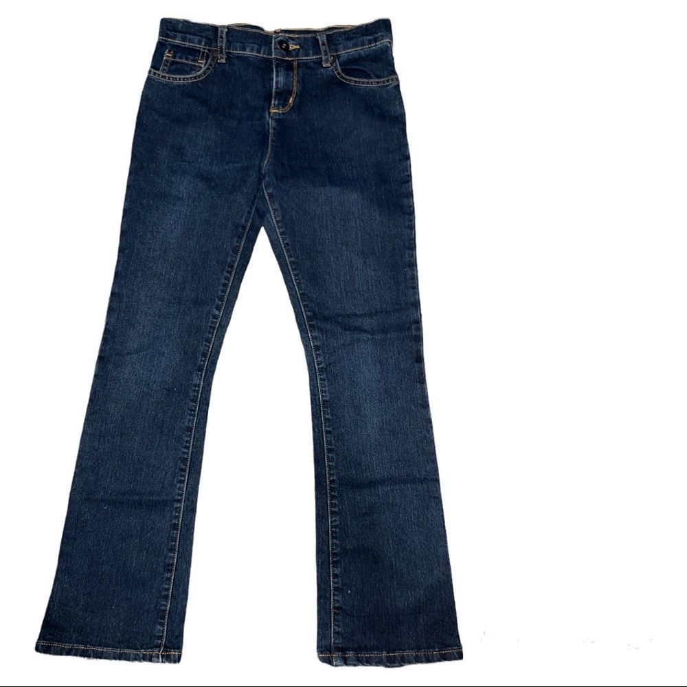 Children Place sz 12 big girls bootcut dark blue stretch jeans.